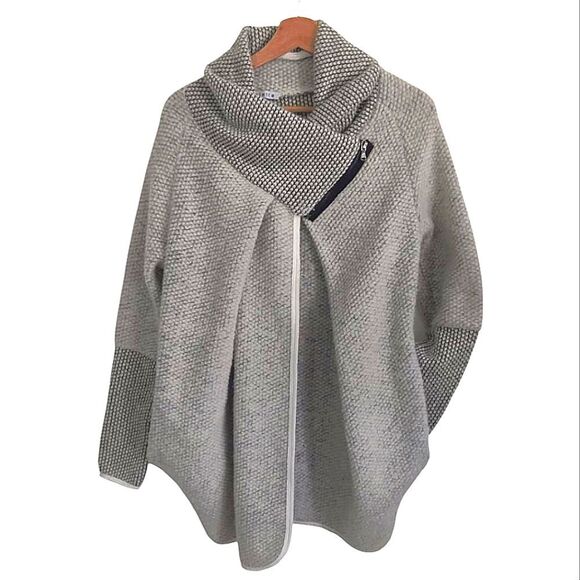 Colette Italy Wool Blend Chic Gray Cowl Neck Sweater Sz L - Picture 1 of 9